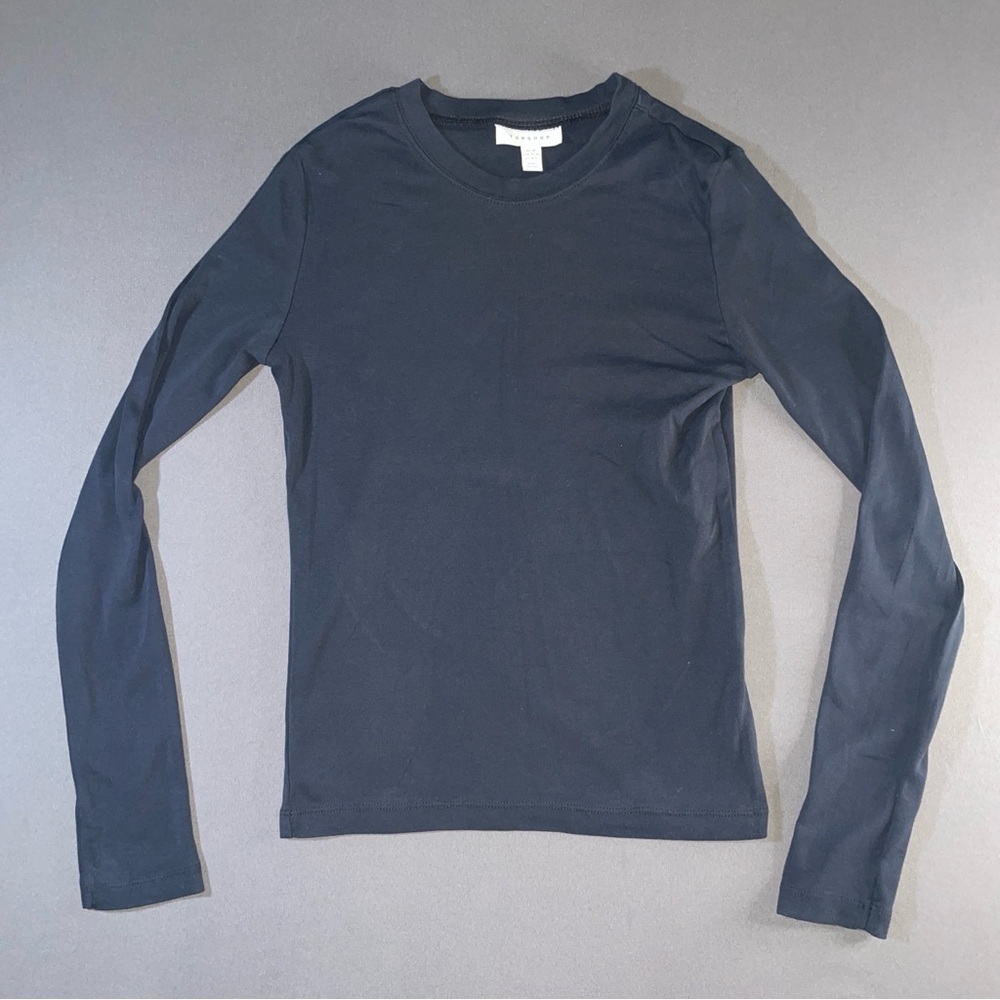 Topshop Black Long Sleeve Tee